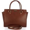 Kožené kabelka kufřík Genuine Leather hnědá 2222